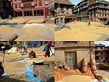 Kathmandu Bhaktapur 10-2 Potters Square At Harvest Time The pots are put side at harvest time at Potters Square in Bhaktapur.